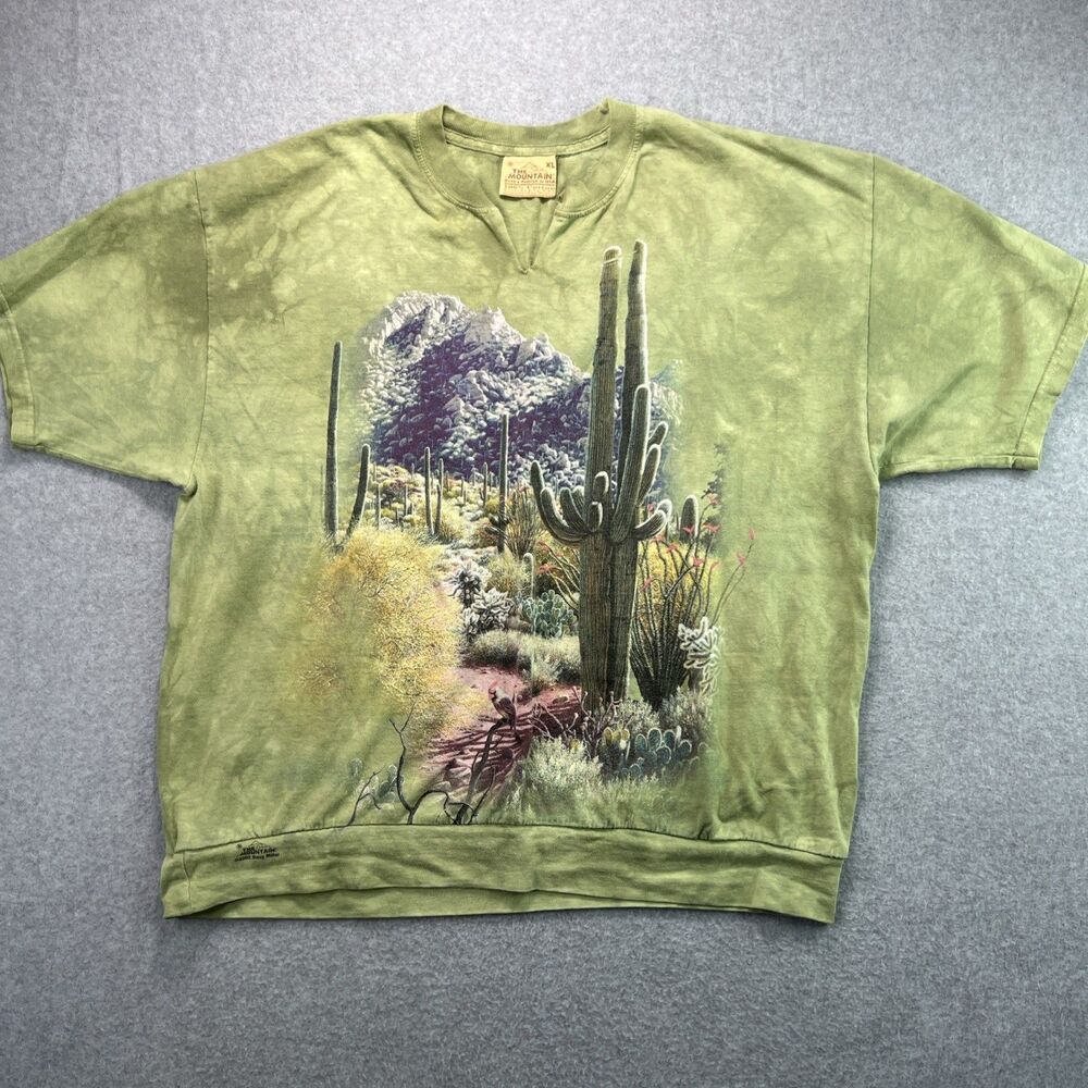 Vintage 2002 The Mountain Doug Miller Graphic T Shirt XL Green Desert Cactus